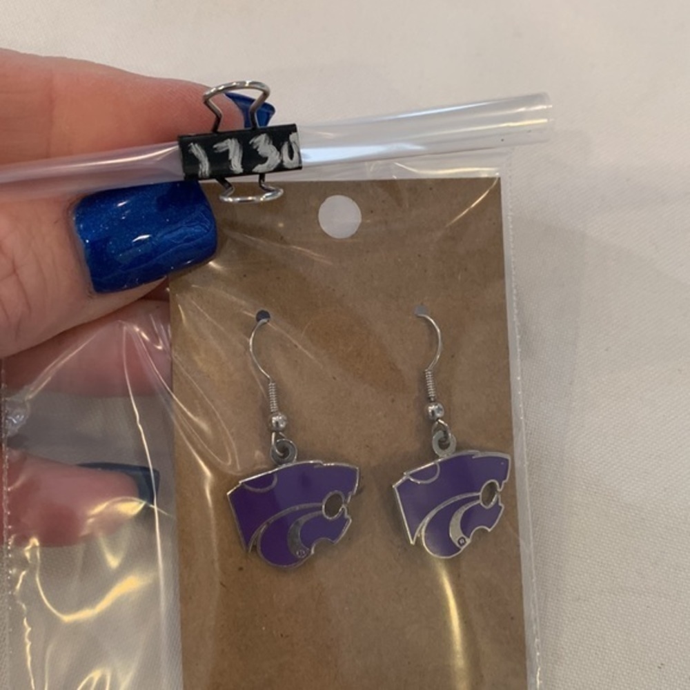 💐5/25 Kansas state enamel purple panthers heads dangle - Picture 5 of 5